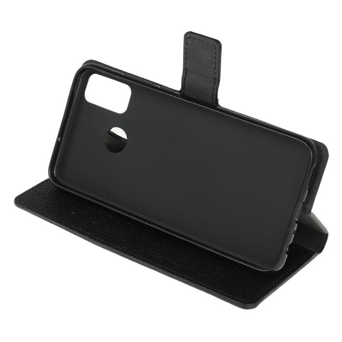 Bild 5, Motorola Moto G10/G20/G30 - Litchi Läder Fodral - Svart