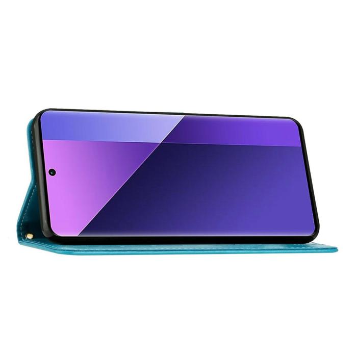 Bild 3, Samsung Galaxy A27 5G Fodral Blommor/Fjärilar Blå
