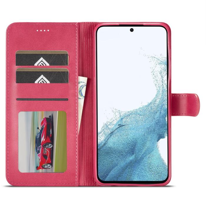 Bild 2, LC.IMEEKE Galaxy A54 5G Fodral Läder Rosa/Röd