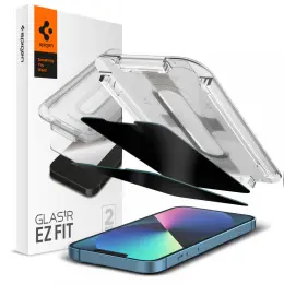 Spigen iPhone 16e/14/13/13 Pro 2-PACK Skärmskydd GLAS.tR "Ez Fit" Privacy