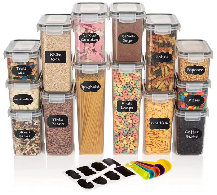 Bild 1, 14-Pack Lufttäta Matförvaringsbehållare Med Lock - BPA-Fria