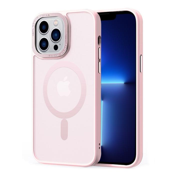 Bild 1, iPhone 13 Pro Max Skal MagSafe Hybrid Matt Rosa