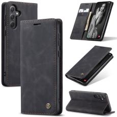 CASEME Galaxy A56 5G/A36 5G Fodral Retro L&auml;der Svart
