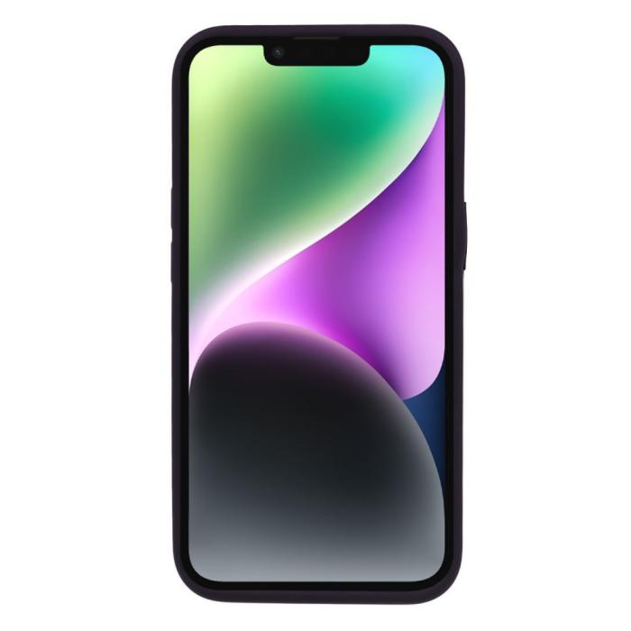 Bild 2, iPhone 15 Skal Liquid Silikon Purplish Red