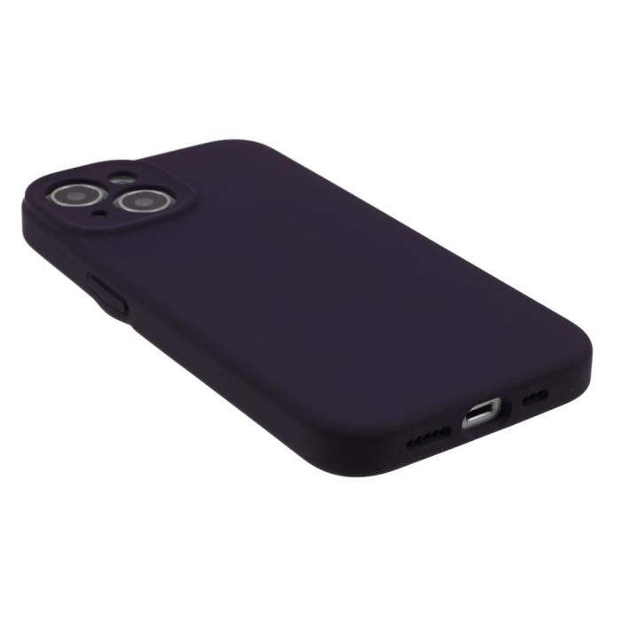 Bild 5, iPhone 15 Skal Liquid Silikon Purplish Red