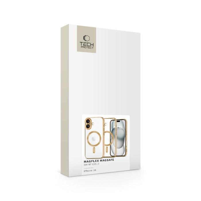 Bild 2, Tech-Protect iPhone 16 Skal MagSafe MagFlex Shiny Gold