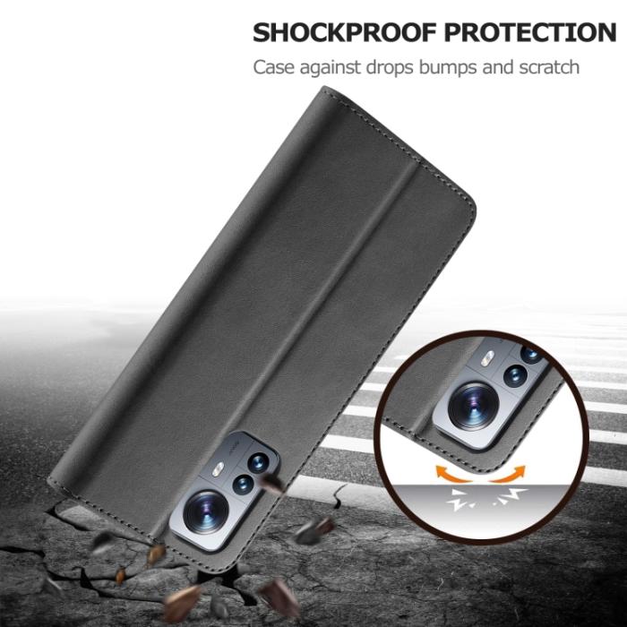 Bild 4, LC.IMEEKE Xiaomi 12 Pro Fodral Läder Svart