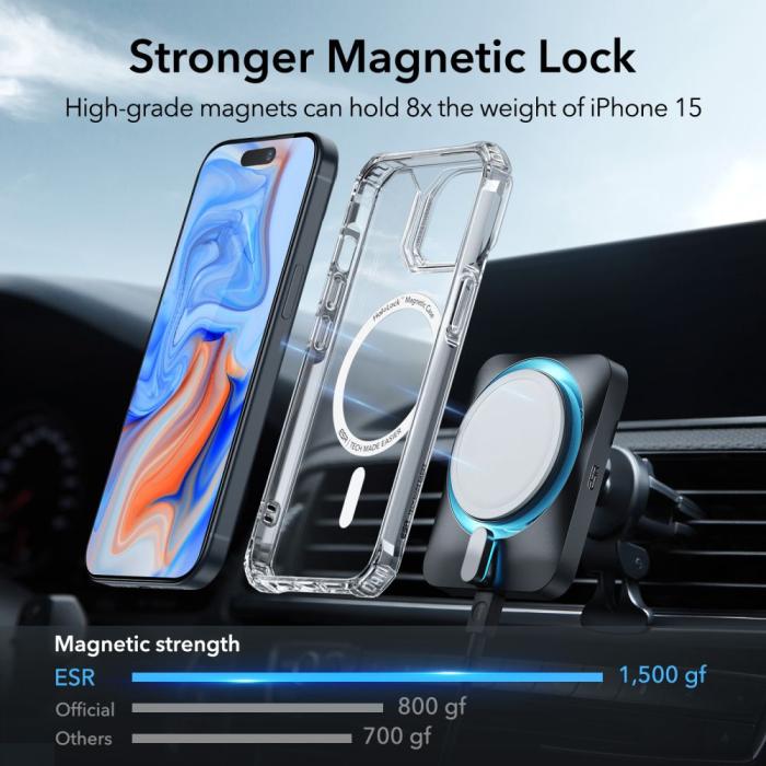Bild 3, ESR iPhone 15 Plus Skal MagSafe Air Armor Transparent