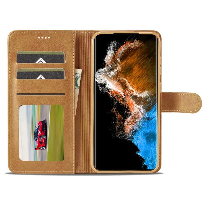 Bild 2, LC.IMEEKE Samsung Galaxy S23 Plus Fodral Läder Brun