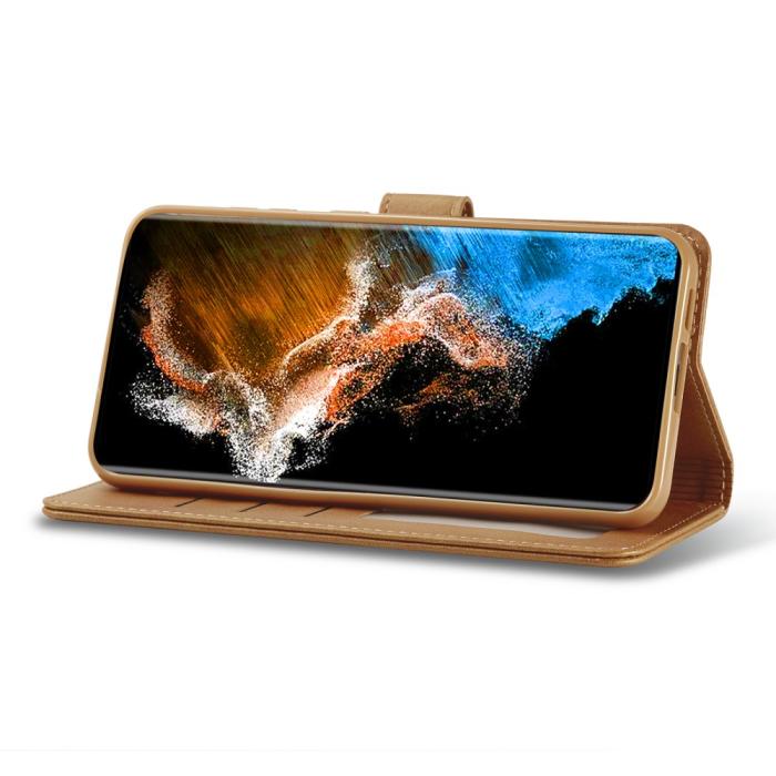 Bild 3, LC.IMEEKE Samsung Galaxy S23 Plus Fodral Läder Brun