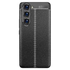 Samsung Galaxy S23 Skal Litchi Textur Svart