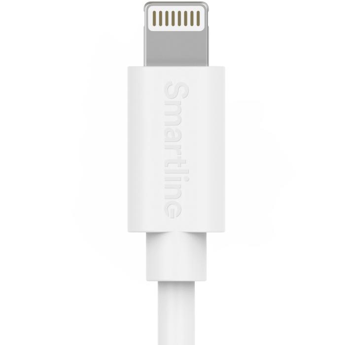 Bild 3, Smartline 2m Lightning MFi Laddningskabel Vit