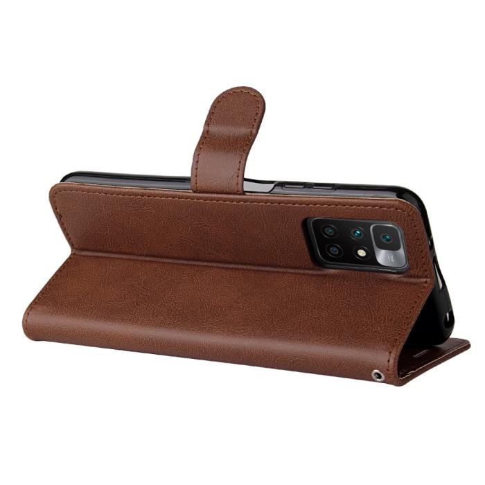 Bild 6, Xiaomi Redmi 10 Fodral Solid Läder Brun