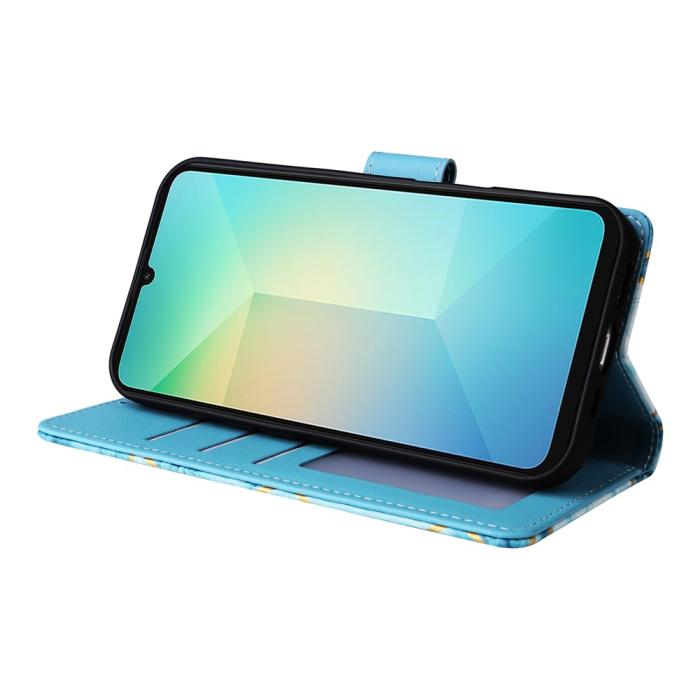 Bild 3, Samsung Galaxy A07 Fodral Läder Marmor Blå