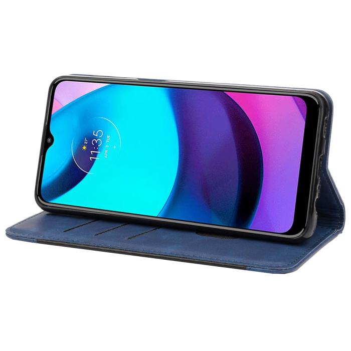 Bild 4, Motorola Moto E20 / E40 Fodral Flip Skin Touch Blå