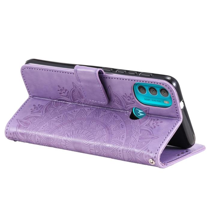 Bild 6, Motorola Moto G71 Fodral Mandala Läder Lila