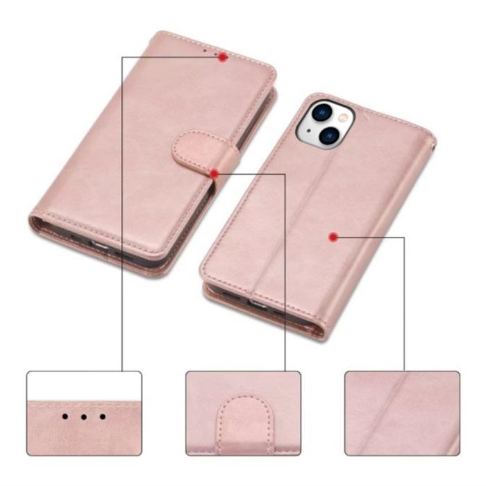 Bild 5, iPhone 15 Plus Fodral Crazy Horse Roséguld