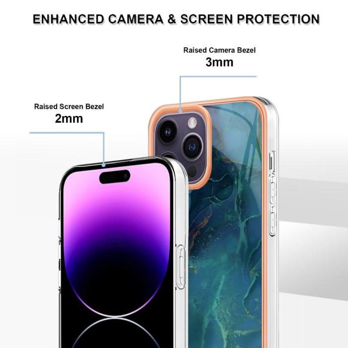 Bild 4, iPhone 16 Pro Skal TPU Marmor Grön