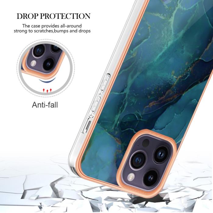 Bild 5, iPhone 16 Pro Skal TPU Marmor Grön
