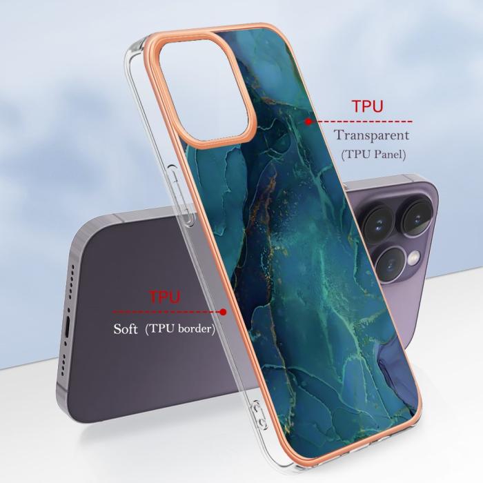 Bild 6, iPhone 16 Pro Skal TPU Marmor Grön