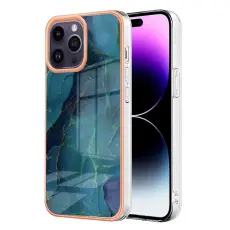 iPhone 16 Pro Skal TPU Marmor Gr&ouml;n