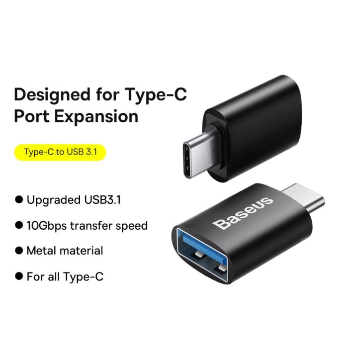 Bild 2, BASEUS Adapter USB-C - USB-A 3.1 Konverterare Svart