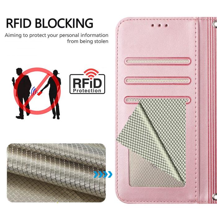 Bild 5, Nothing Phone 3 Fodral RFID Läder Rosa
