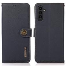 KHAZNEH Samsung Galaxy S26 Fodral &Auml;kta L&auml;der Bl&aring;