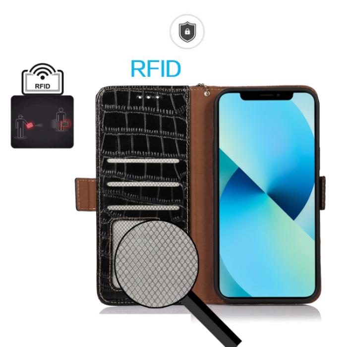 Bild 4, Xiaomi 13 Pro 5G Fodral Krokodil Textur Svart