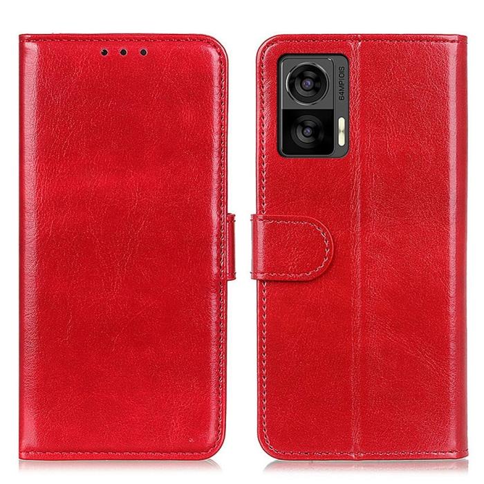 Bild 1, Motorola Edge 30 Neo 5G Fodral Crazy Horse Läder Röd