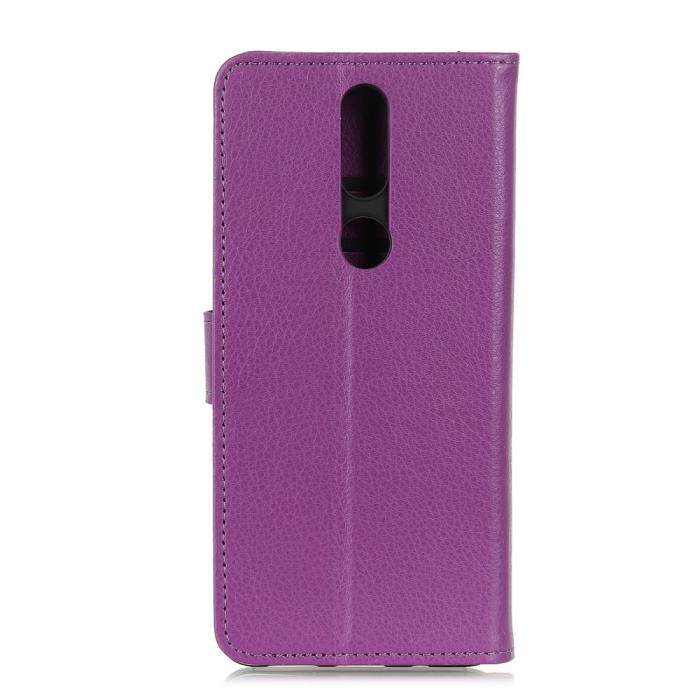 Bild 3, Nokia 2.4 - Litchi Läder Fodral - Lila