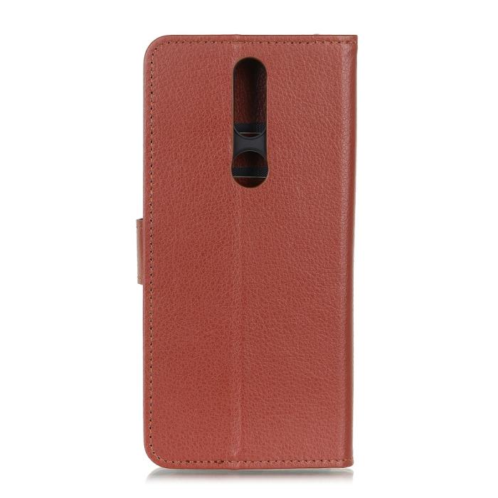 Bild 3, Nokia 2.4 - Litchi Läder Fodral - Brun