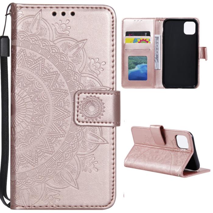 Bild 1, Xiaomi Mi 11 - Mandala Läder Fodral - Roséguld