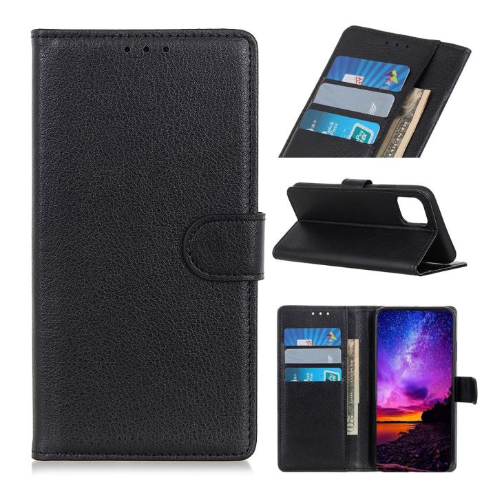Bild 1, Xiaomi Mi 11 - Litchi Läder Fodral - Svart
