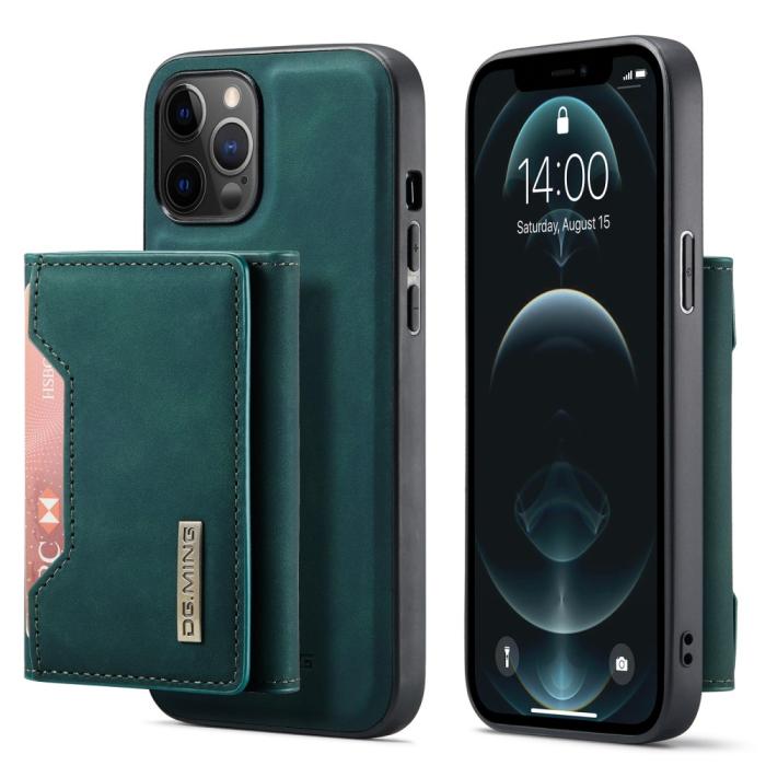 Bild 1, iPhone 13 - DG.MING 2in1 Skal Magnetisk Avtagbart Kortfack - Grön
