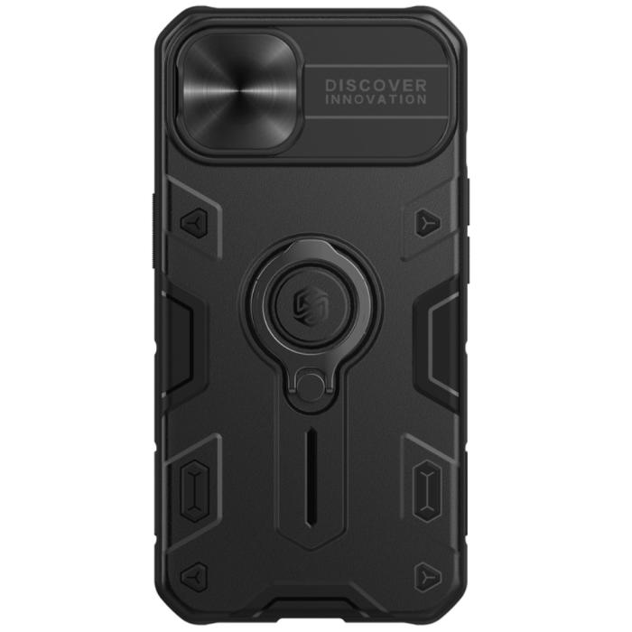 Bild 2, iPhone 13 - NILLKIN CamShield Armor Hybrid Ring Skal - Svart