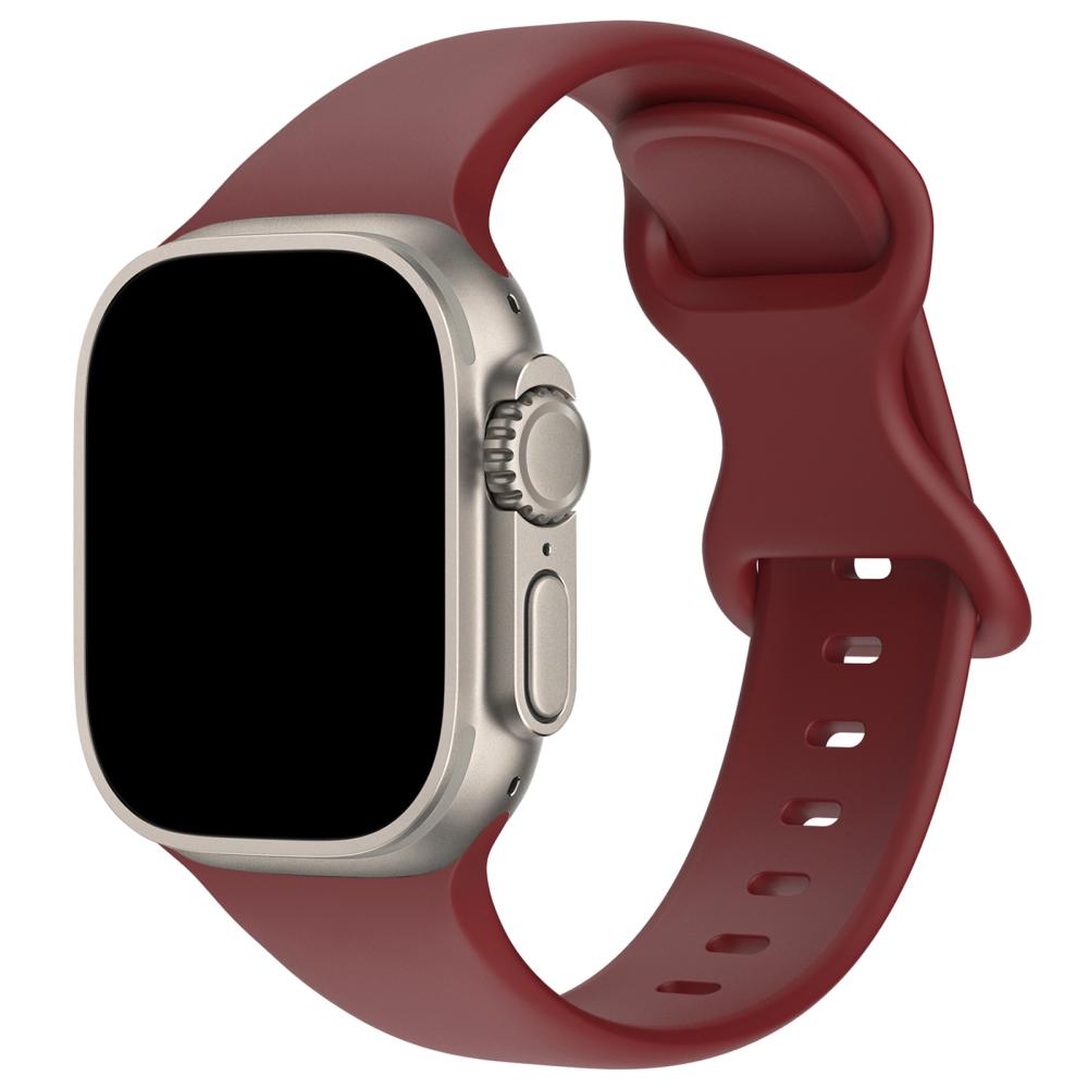 Silikon Armband Butterfly Apple Watch 41/40/38 mm (S/M) Vinröd