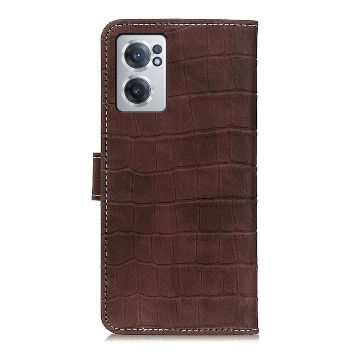 Bild 3, OnePlus Nord CE 2 5G Fodral Krokodil Textur Brun