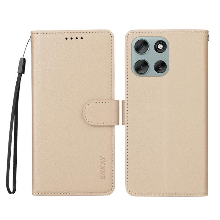 Bild 2, ENKAY Motorola Moto G86 Power/G86 5G Fodral RFID Beige