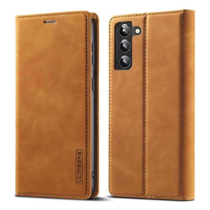 Bild 1, LC.IMEEKE Samsung Galaxy S22 Plus Fodral Flip Läder Brun
