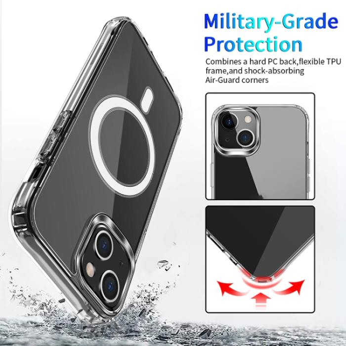 Bild 3, iPhone 14 Plus Skal MagSafe Shockproof Transparent