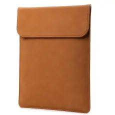 13-14" Nubuck Läder Vertikal Laptop Väska Matt Brun