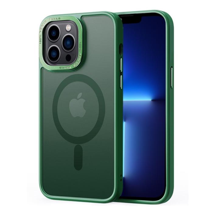 Bild 1, iPhone 13 Pro Max Skal MagSafe Hybrid Matt Grön