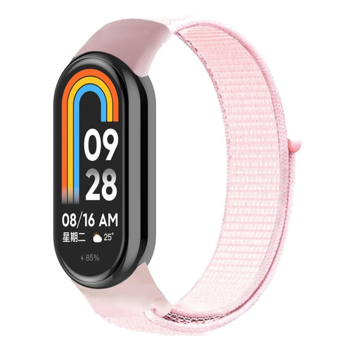 Bild 1, Xiaomi Smart Band 9/8 Armband Nylon Ljus Rosa