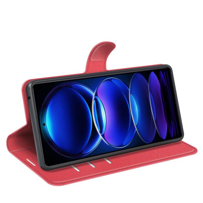 Bild 3, Xiaomi Redmi Note 12 Pro 5G Fodral Litchi Läder Röd