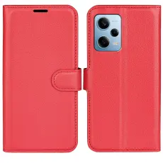 Xiaomi Redmi Note 12 Pro 5G Fodral Litchi Läder Röd