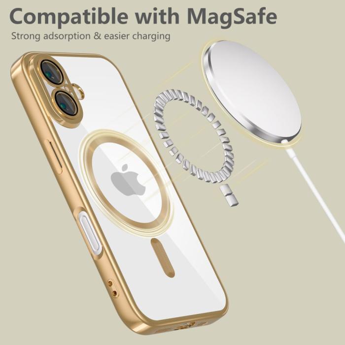 Bild 5, Tech-Protect iPhone 16 Skal MagSafe MagFlex Shiny Gold