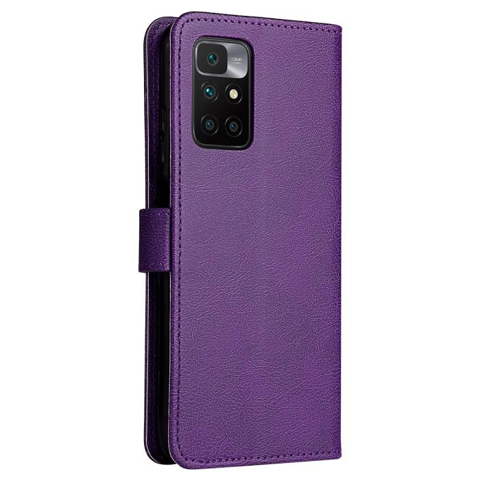 Bild 4, Xiaomi Redmi 10 Fodral Solid Läder Lila