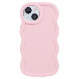 iPhone 14 Mobilskal Wavy Ljus Rosa