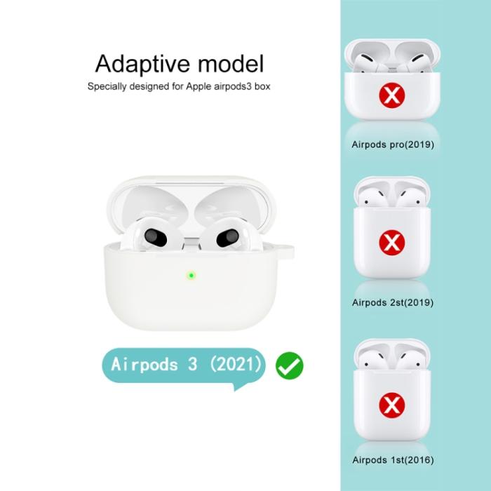 Bild 5, AirPods 3 Skal Silikon Med Krok Vit